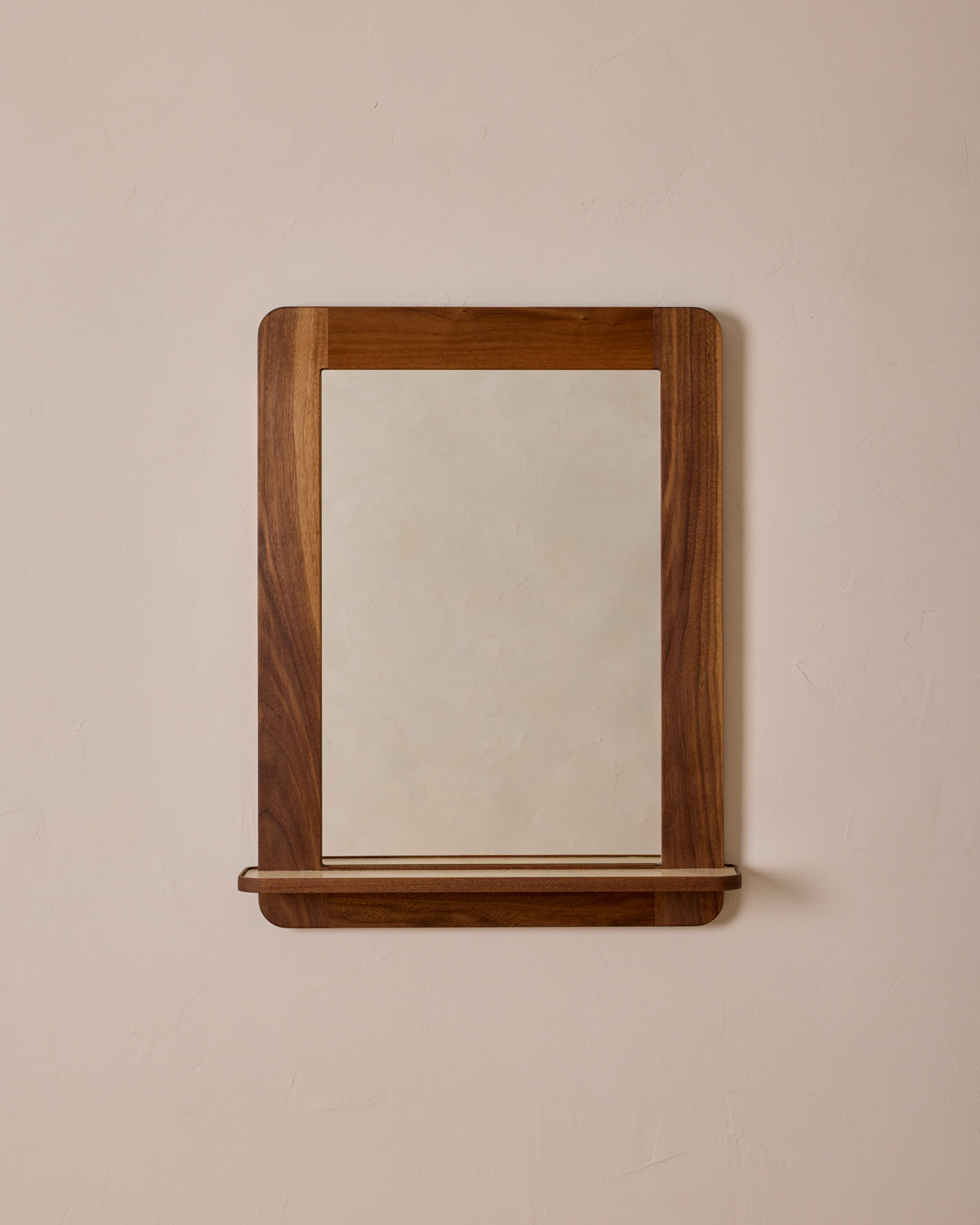 Bennett Mirror with Shelf - Black Walnut