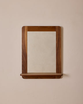 Bennett Mirror with Shelf - Black Walnut