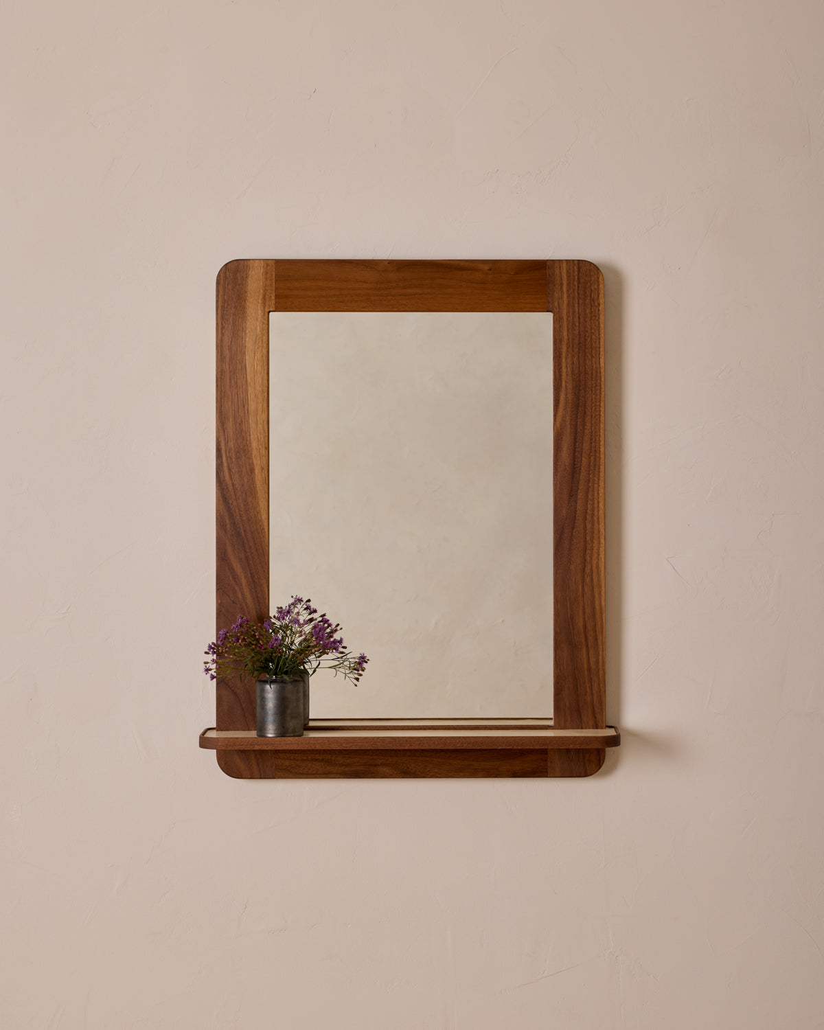 Bennett Mirror with Shelf - Black Walnut