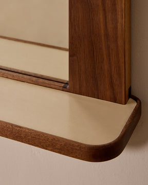 Bennett Mirror with Shelf - Black Walnut