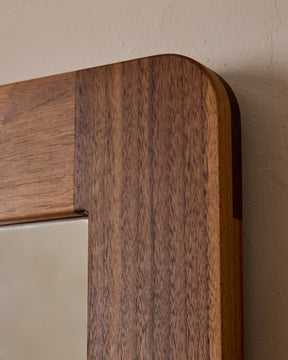 Bennett Mirror with Shelf - Black Walnut