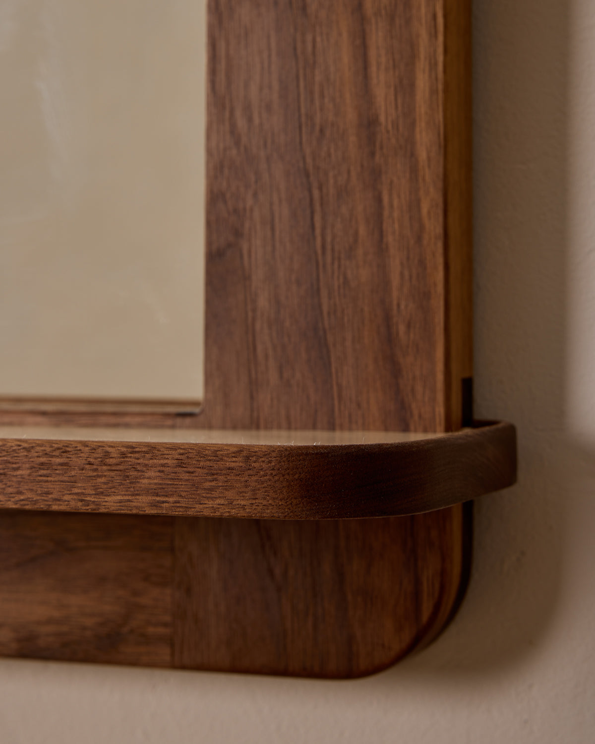 Bennett Mirror with Shelf - Black Walnut