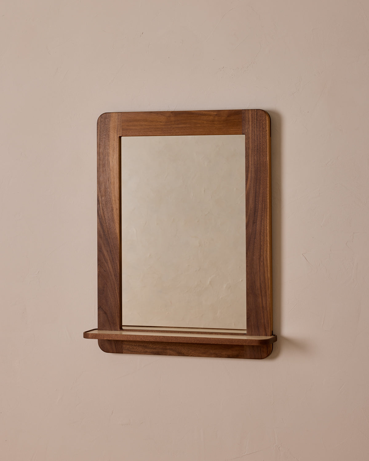 Bennett Mirror with Shelf - Black Walnut