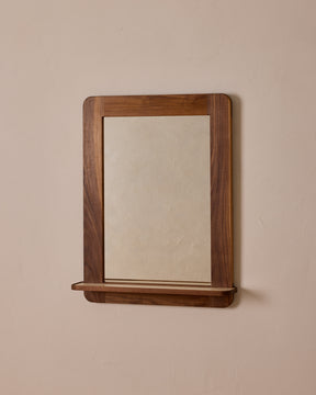 Bennett Mirror with Shelf - Black Walnut