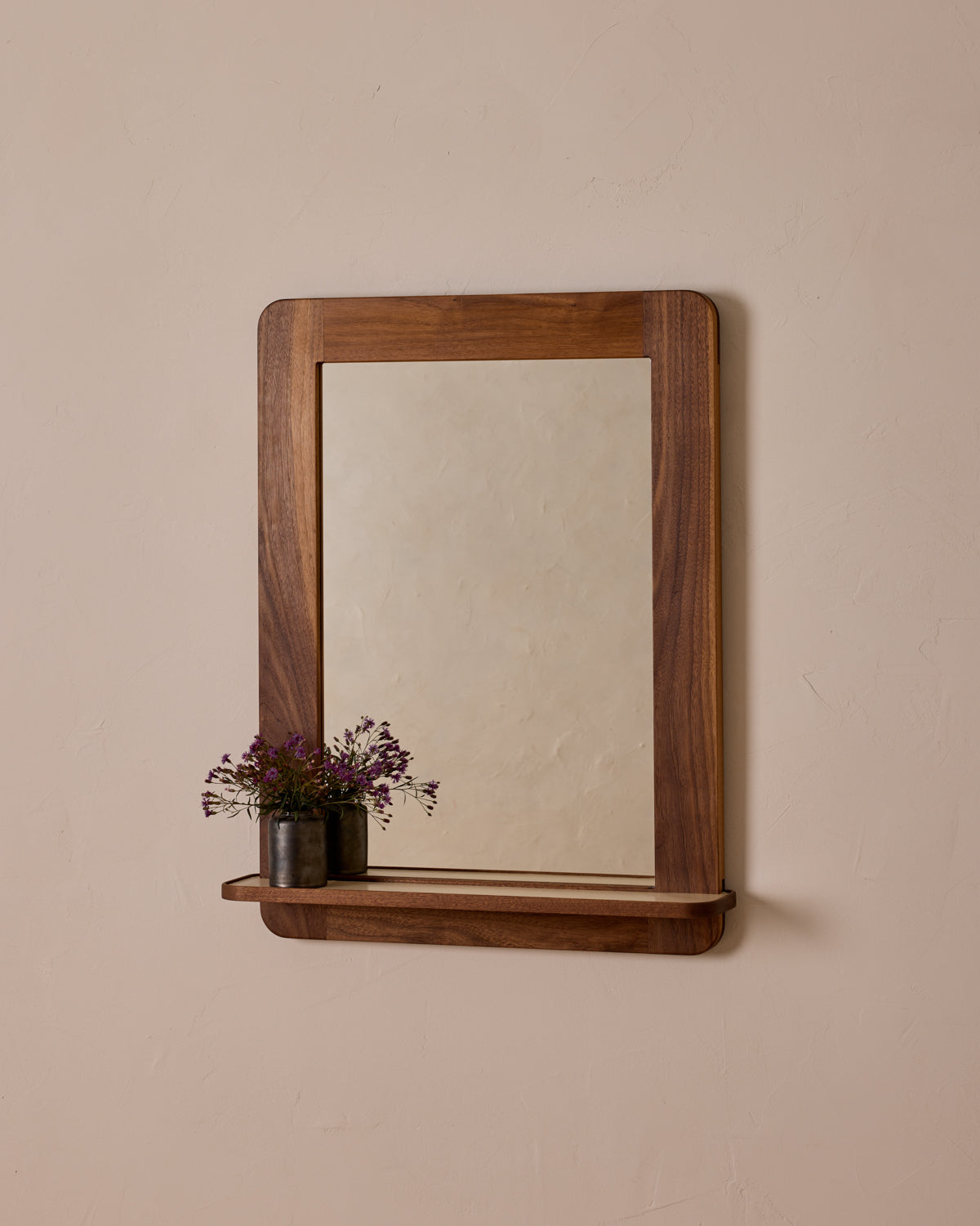 Bennett Mirror with Shelf - Black Walnut