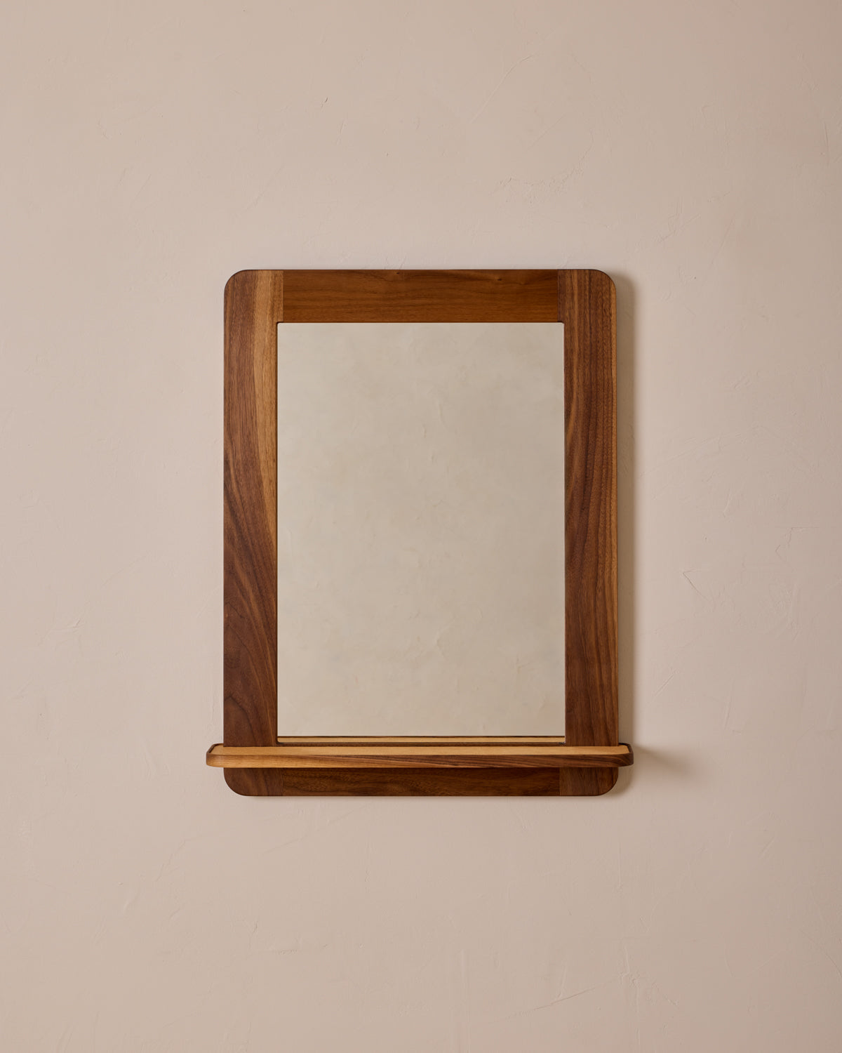 Bennett Mirror with Shelf - Black Walnut