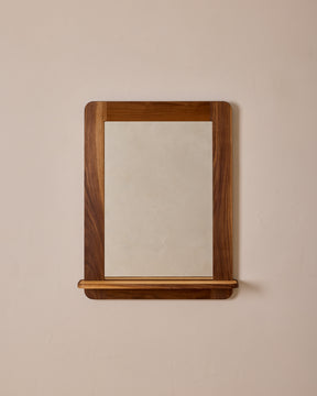 Bennett Mirror with Shelf - Black Walnut