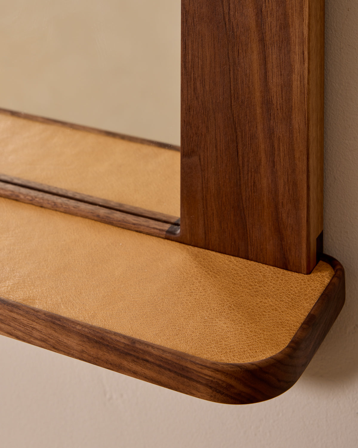 Bennett Mirror with Shelf - Black Walnut