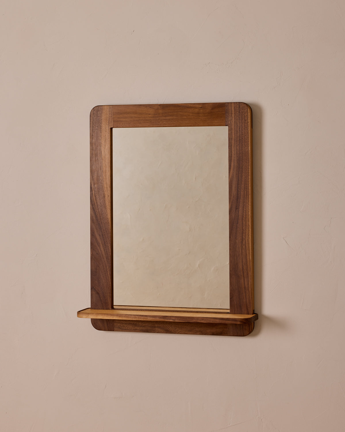 Bennett Mirror with Shelf - Black Walnut