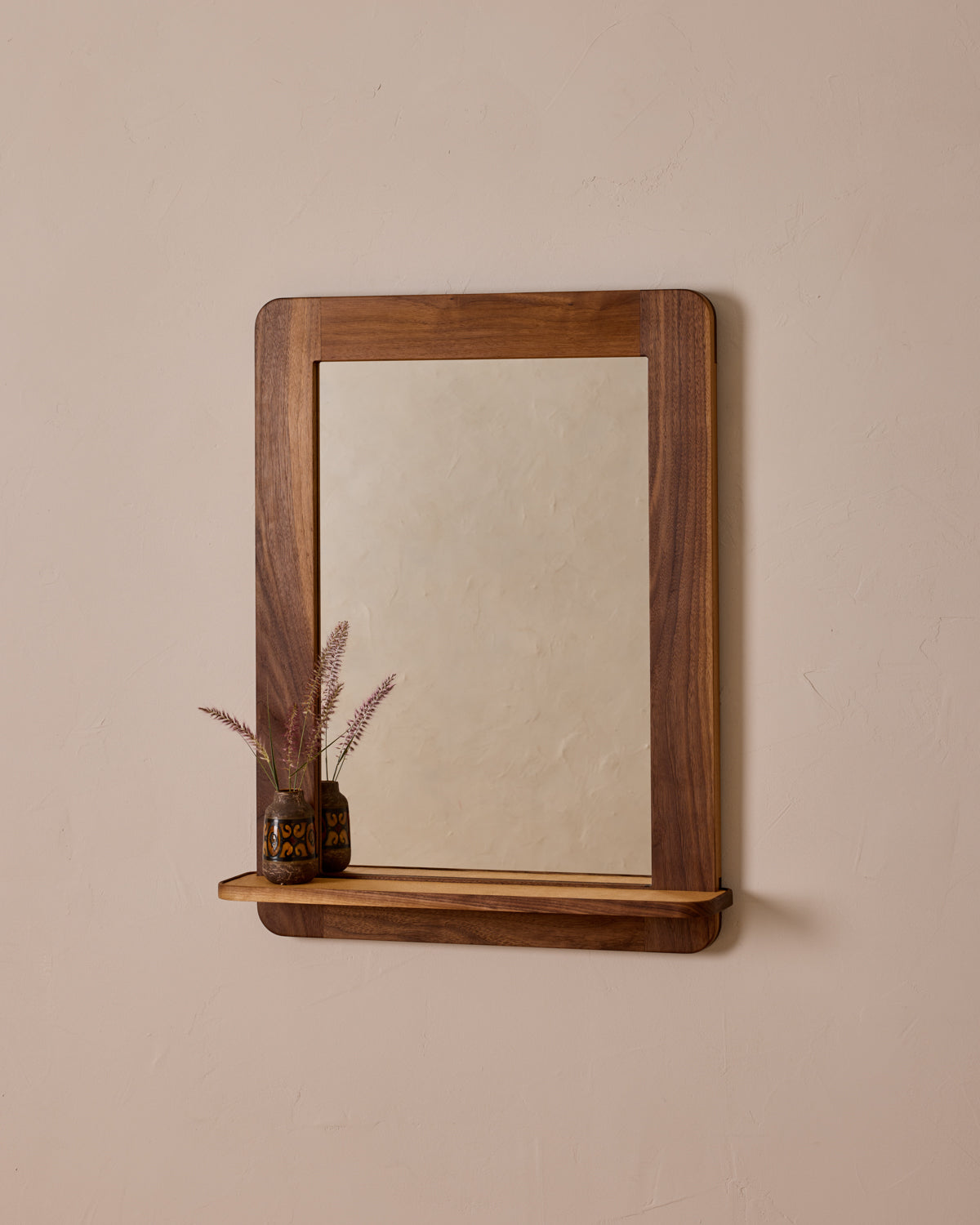 Bennett Mirror with Shelf - Black Walnut