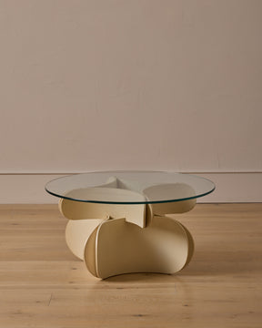 1960s Bent Ply Coffee Table with Glass Top