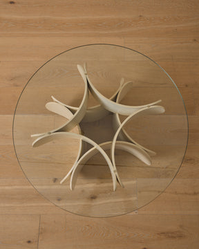 1960s Bent Ply Coffee Table with Glass Top