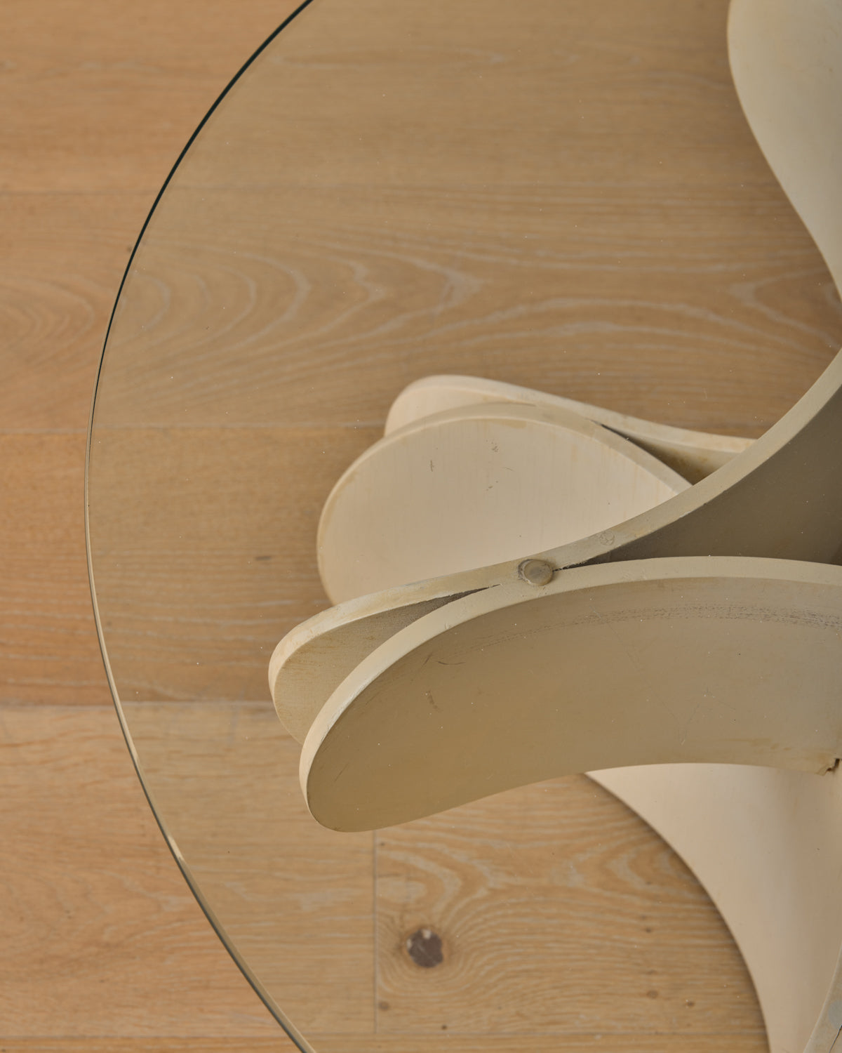 1960s Bent Ply Coffee Table with Glass Top