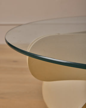 1960s Bent Ply Coffee Table with Glass Top