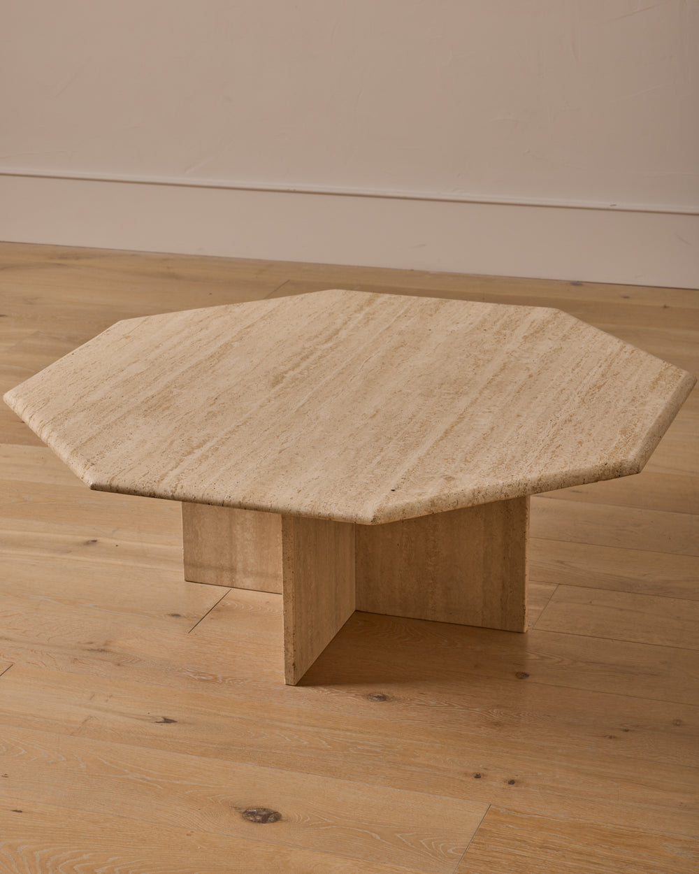 Octagon Travertine Coffee Table