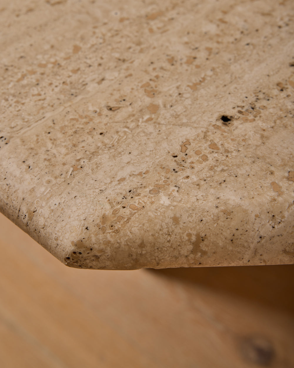 Octagon Travertine Coffee Table