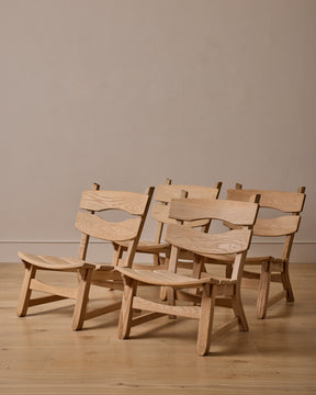 Pair of 1960s Oak Lounge Chairs