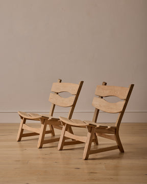 Pair of 1960s Oak Lounge Chairs