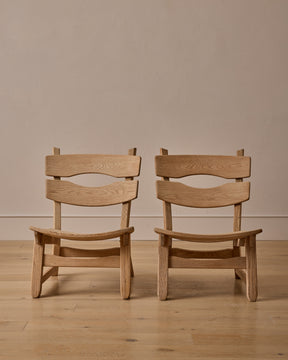Pair of 1960s Oak Lounge Chairs