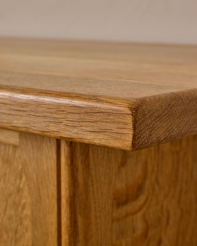 Danish Oak Highboard with Green Glass