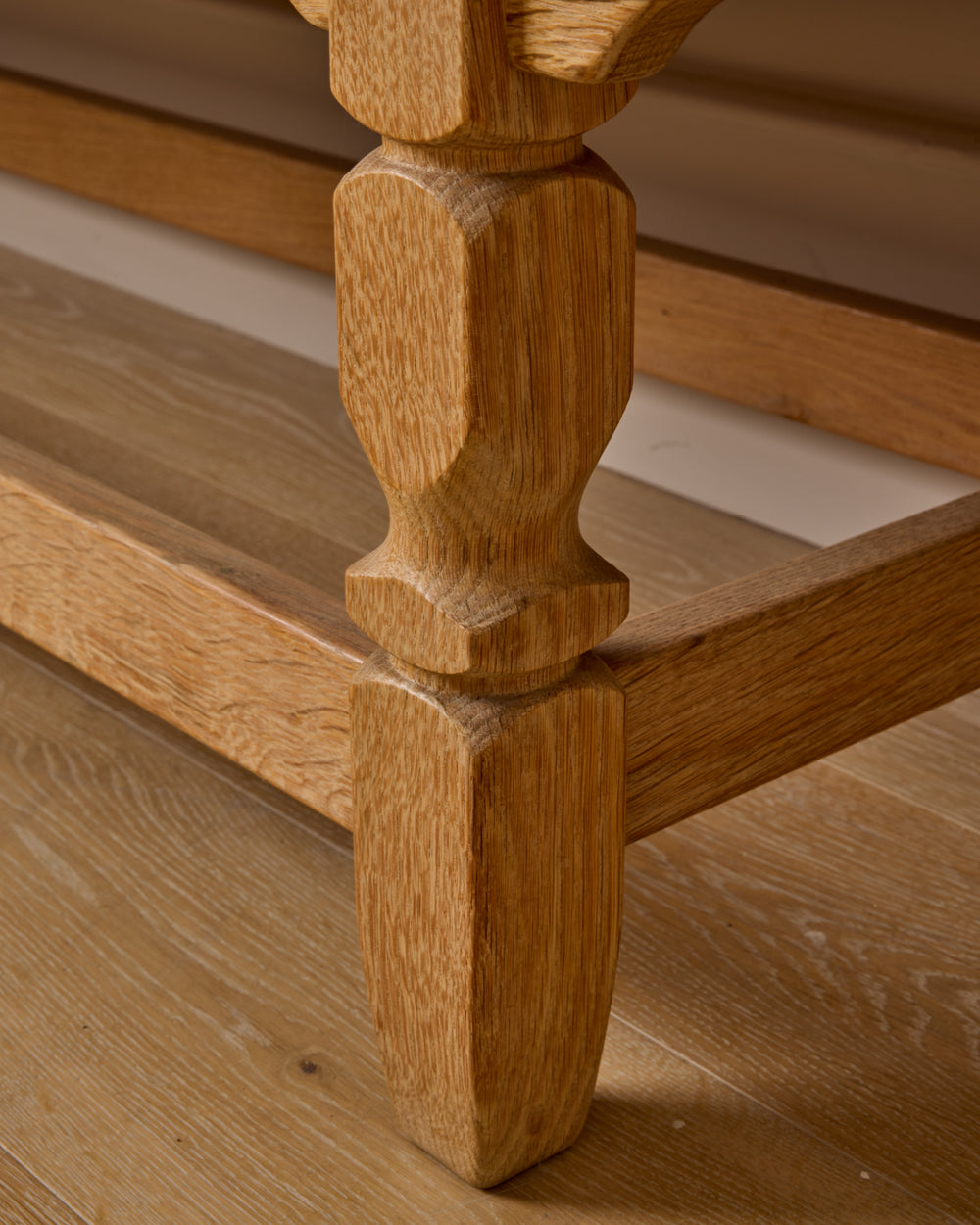 Danish Oak Highboard with Green Glass