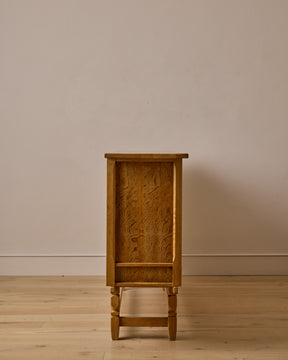 Danish Oak Highboard with Green Glass