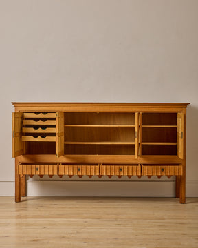 1960s Carved Oak Sideboard by Henning Kjaernulf