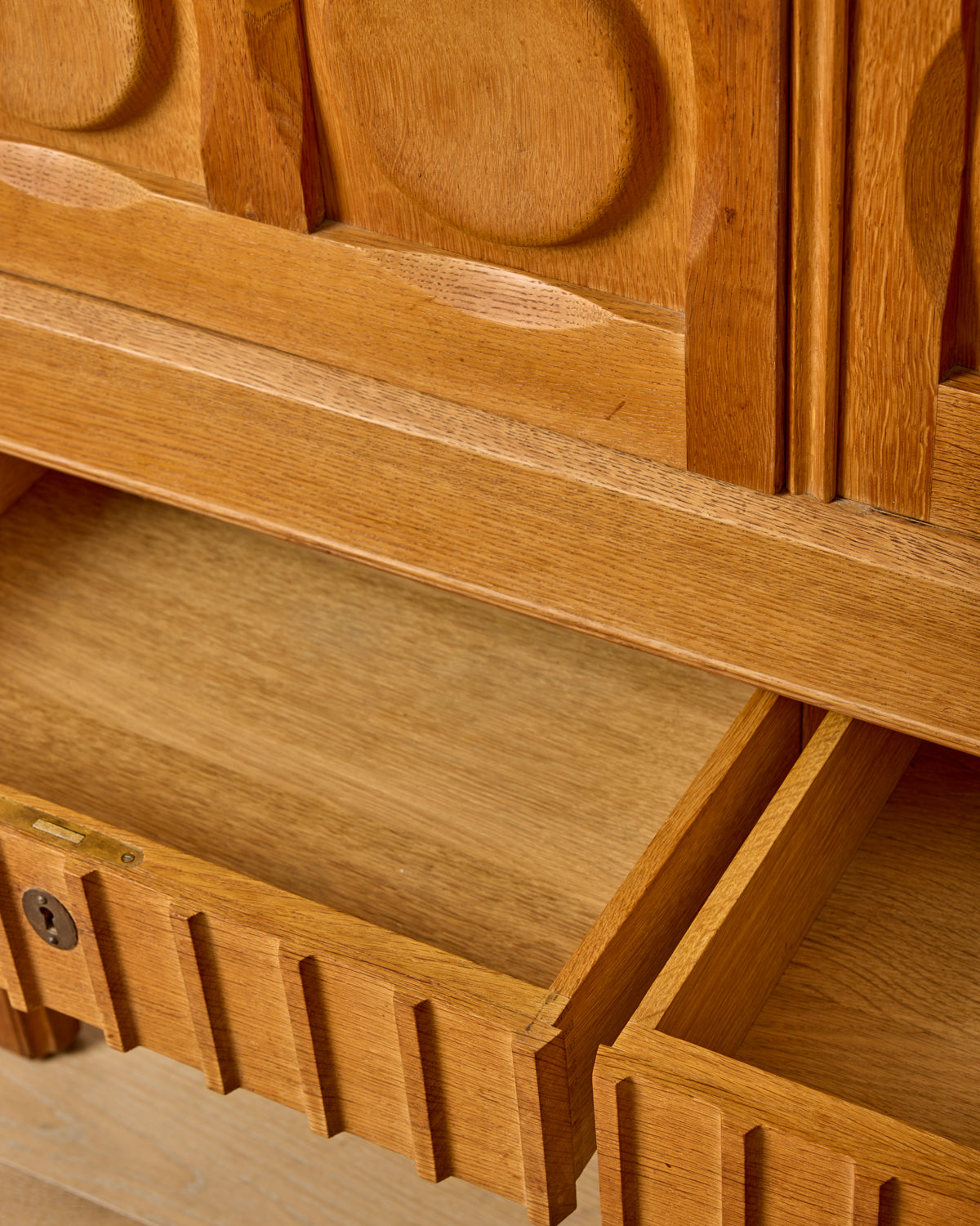 1960s Carved Oak Sideboard by Henning Kjaernulf