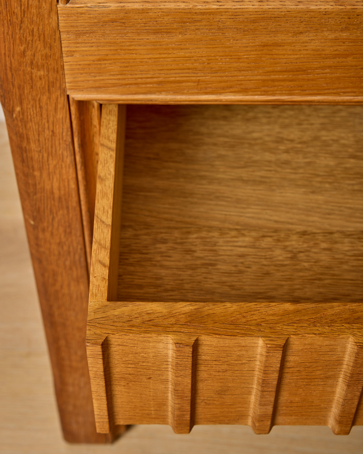 1960s Carved Oak Sideboard by Henning Kjaernulf