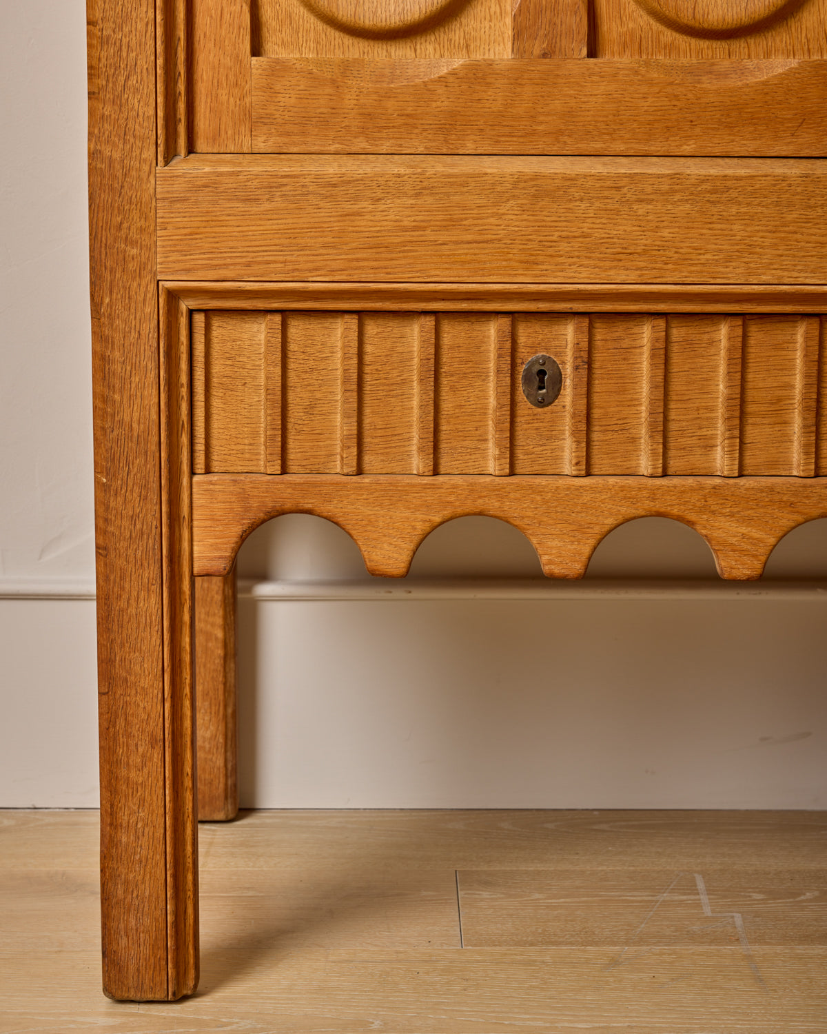 1960s Carved Oak Sideboard by Henning Kjaernulf