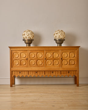 1960s Carved Oak Sideboard by Henning Kjaernulf