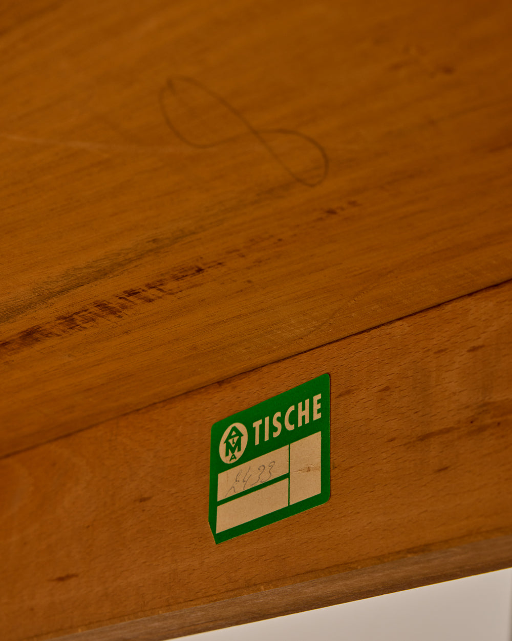 1960s German Beech and Teak Table for ALMA