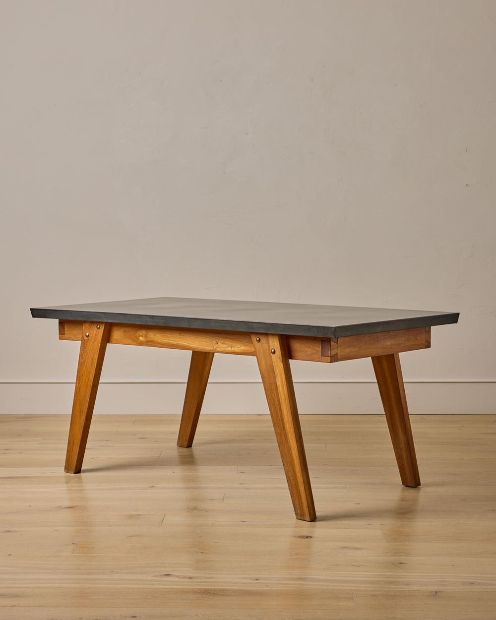 Dining Table with Antiqued Steel