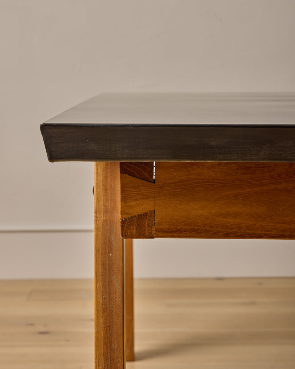 Dining Table with Antiqued Steel