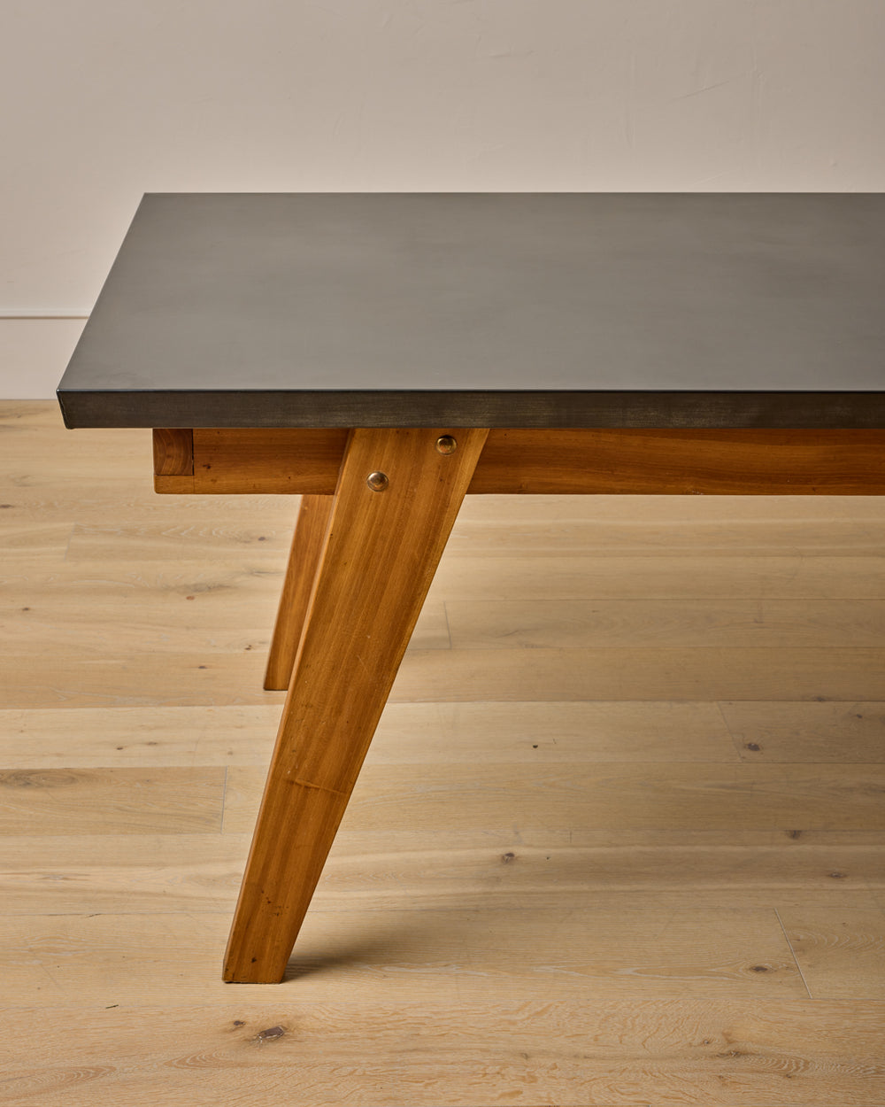 Dining Table with Antiqued Steel