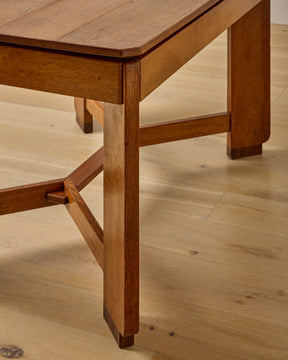 Art Deco Oak Dining Table by H. Pander