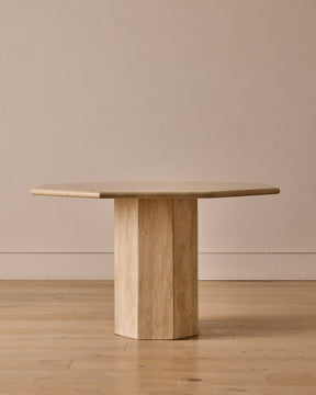 Octagon Travertine Dining Table