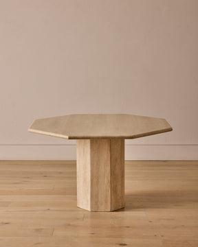 Octagon Travertine Dining Table