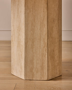 Octagon Travertine Dining Table