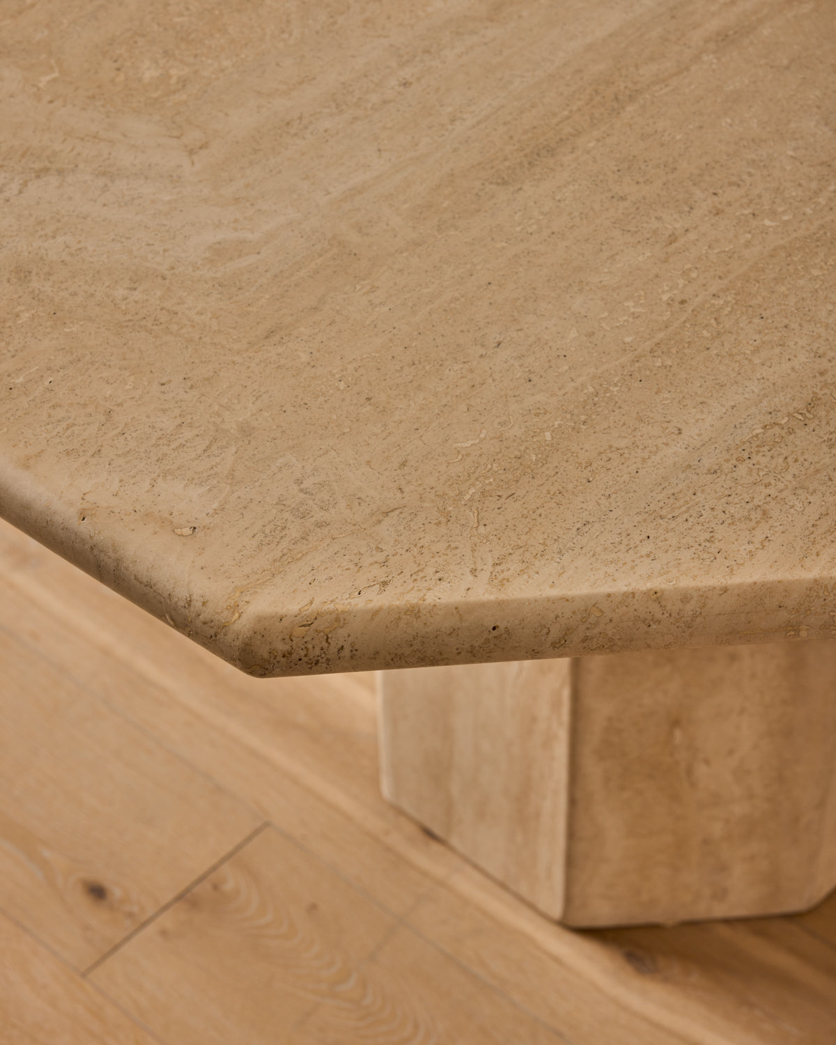 Octagon Travertine Dining Table