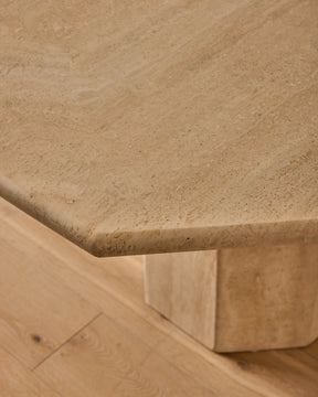 Octagon Travertine Dining Table