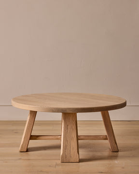 Round Oak Brutalist Coffee Table