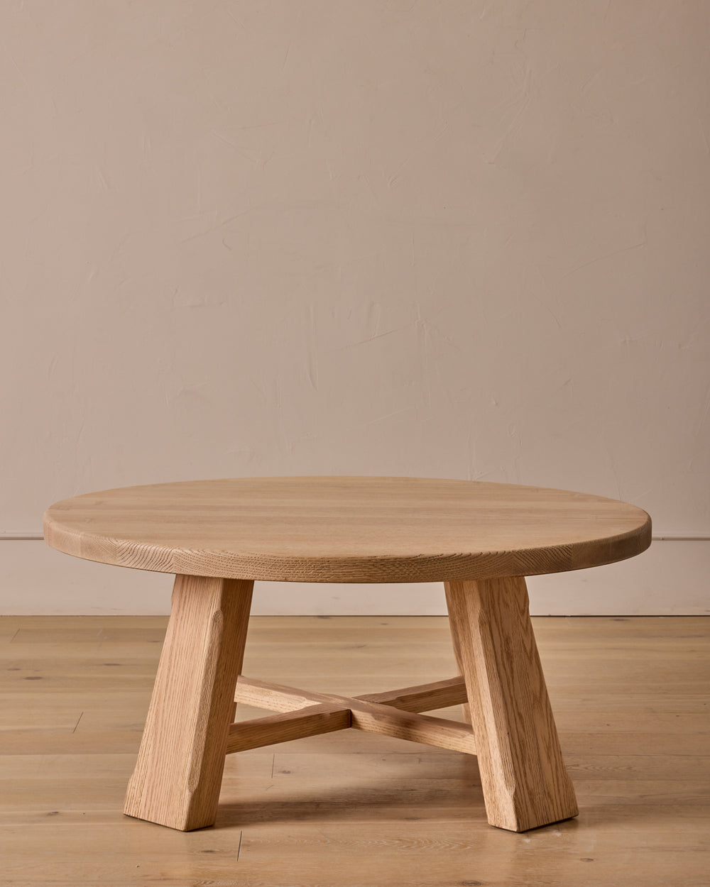 Round Oak Brutalist Coffee Table