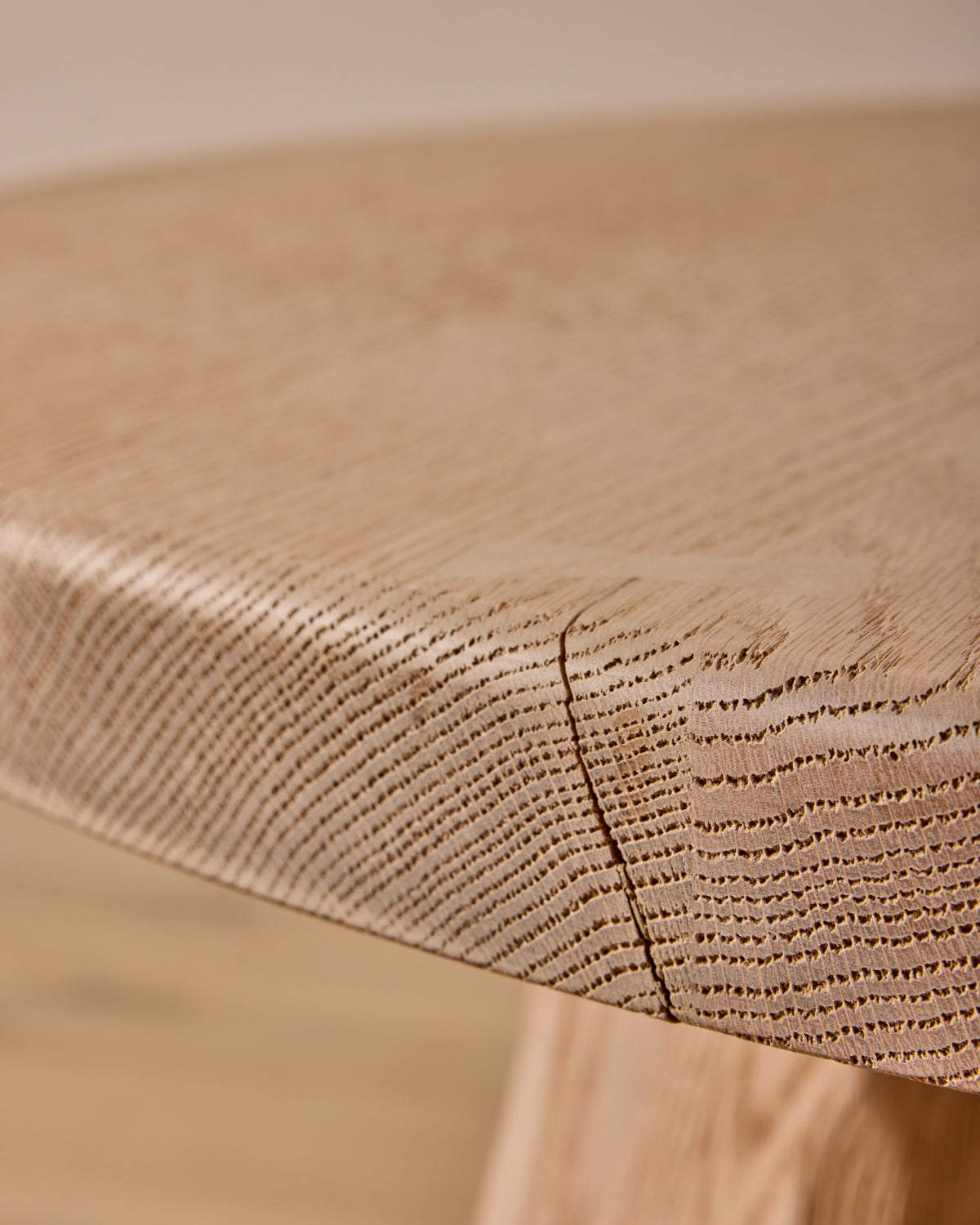 Round Oak Brutalist Coffee Table