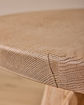 Round Oak Brutalist Coffee Table