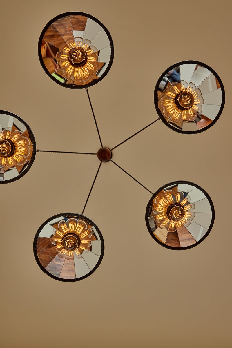 Classic Mirror Pendant Chandelier - Quintet