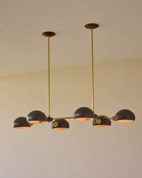 Baker Chandelier - Six Arm - Satin Brass