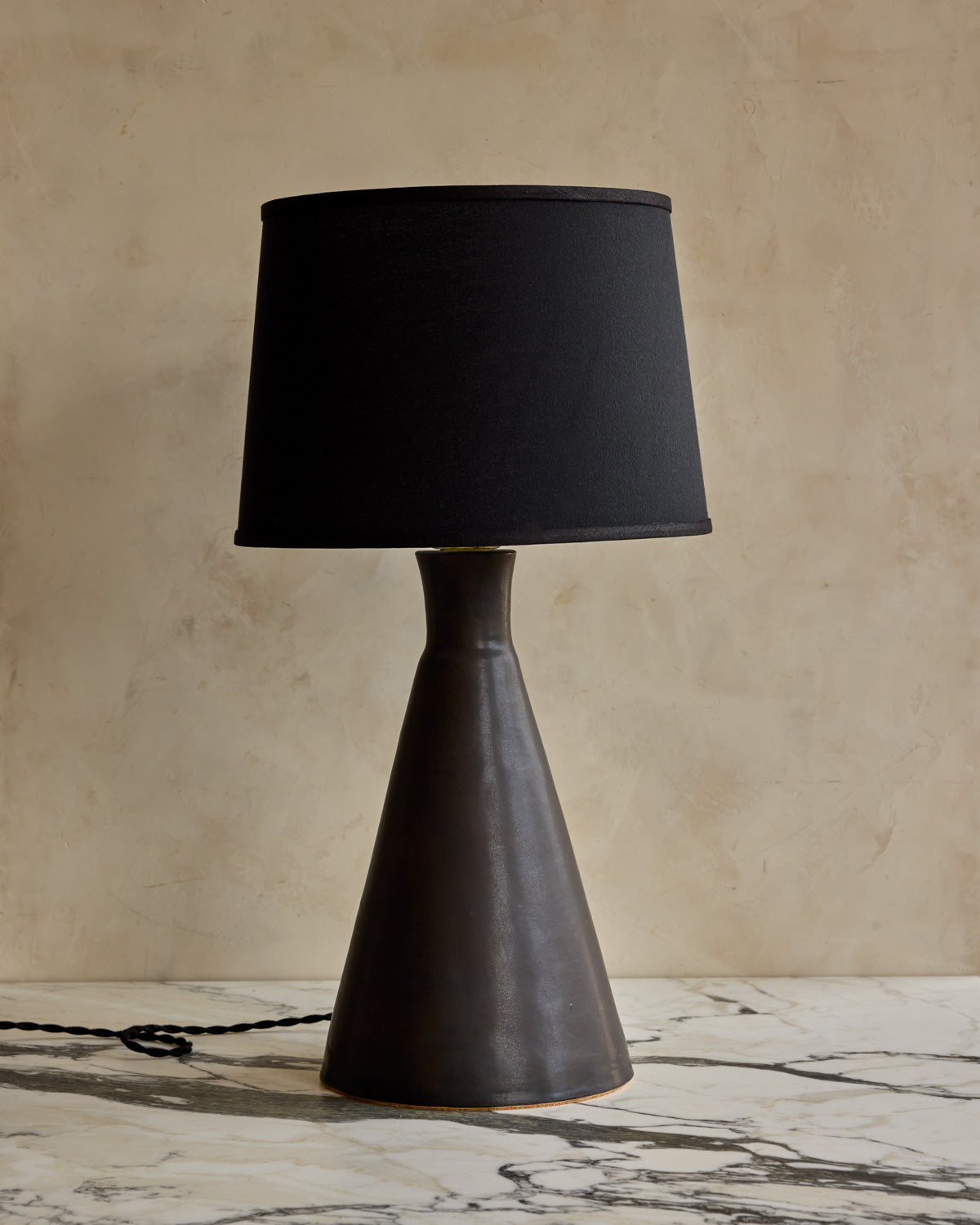 Pair of Ceramic Table Lamps - Black