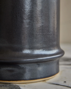 Hand Built Ceramic Ridge Vessel in Coal