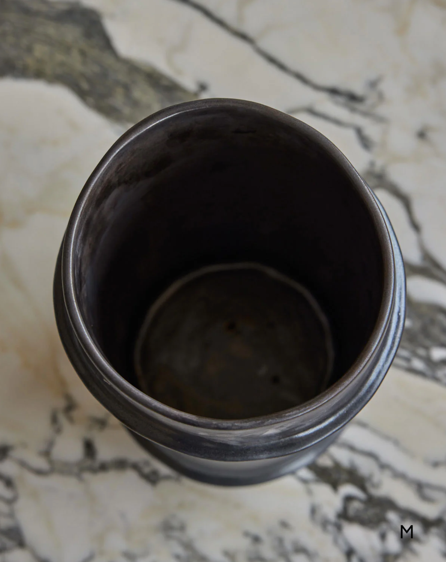 Hand Built Ceramic Ridge Vessel in Coal